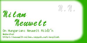 milan neuwelt business card